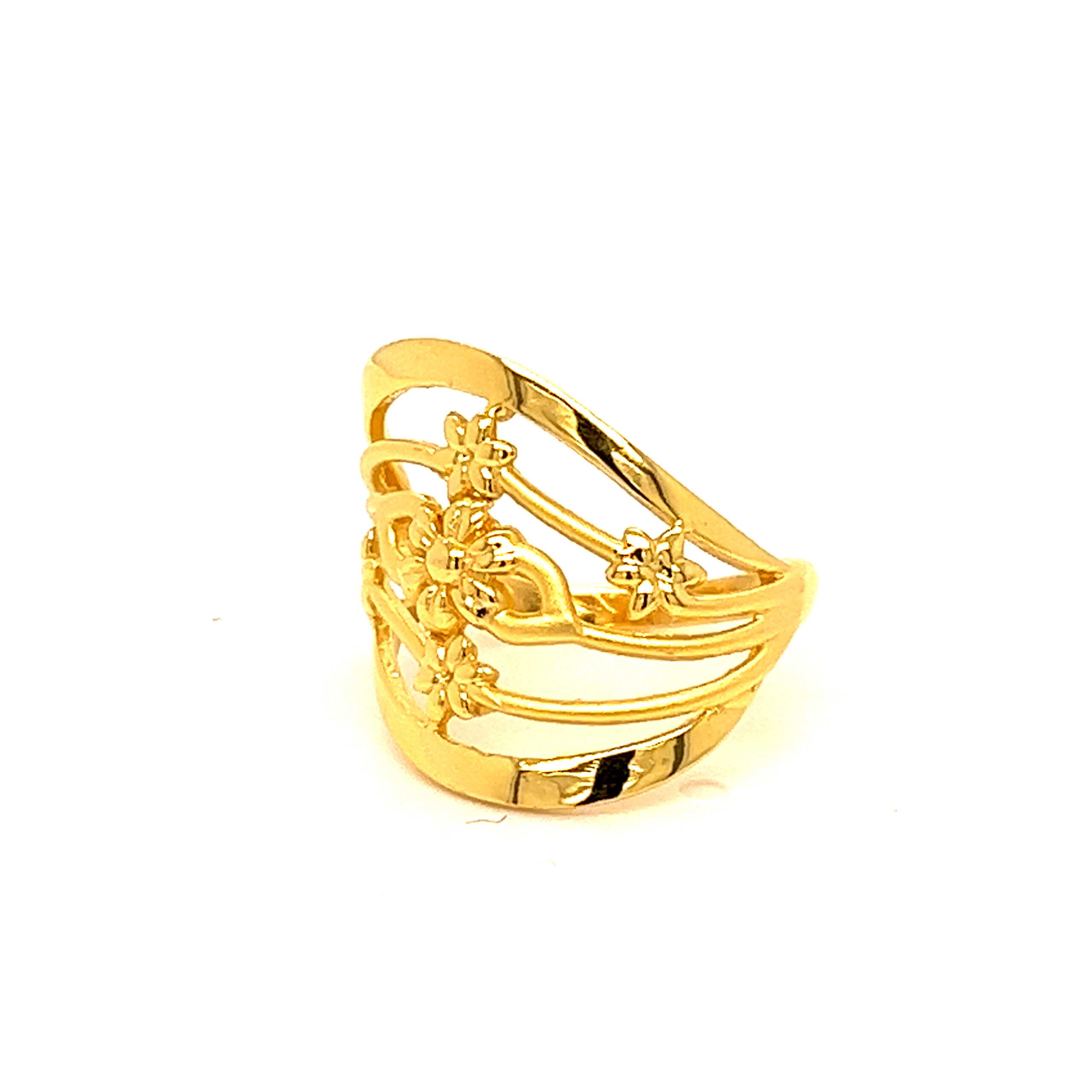 22k Gold Plain Glimmer Glow Ring - Image 2