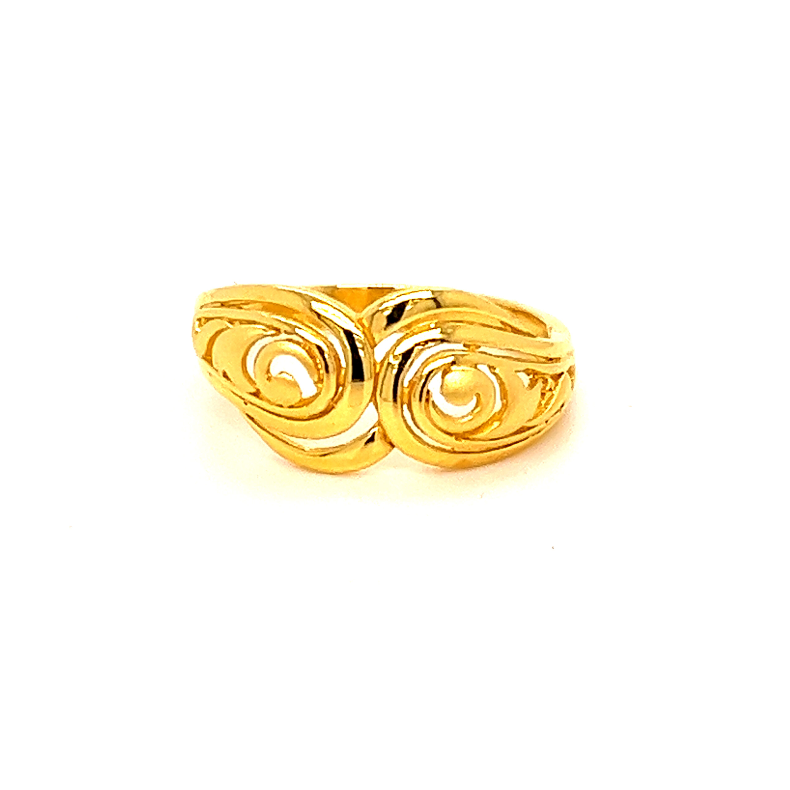 22k Gold Plain Shimmer Ring - Image 3