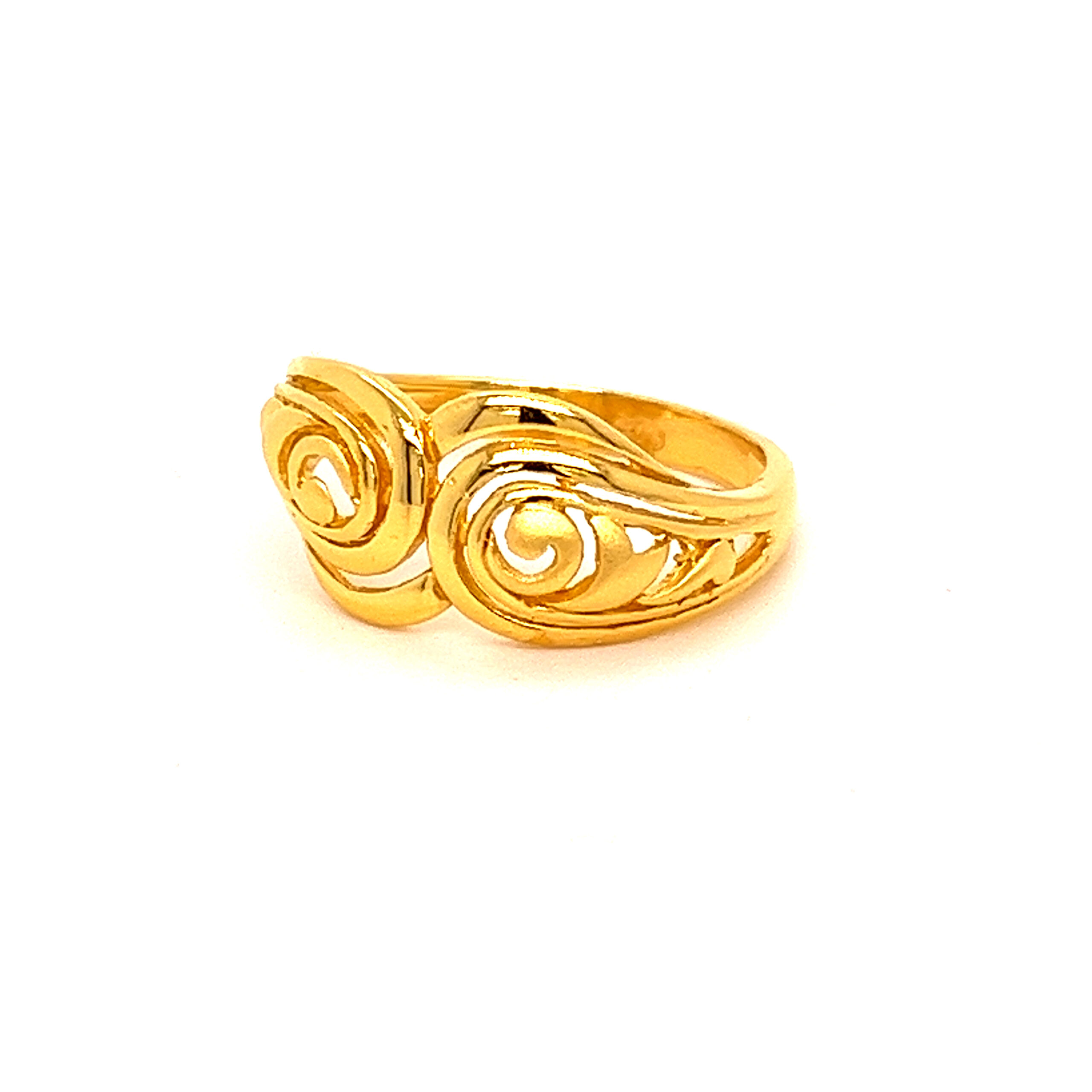 22k Gold Plain Shimmer Ring - Image 2