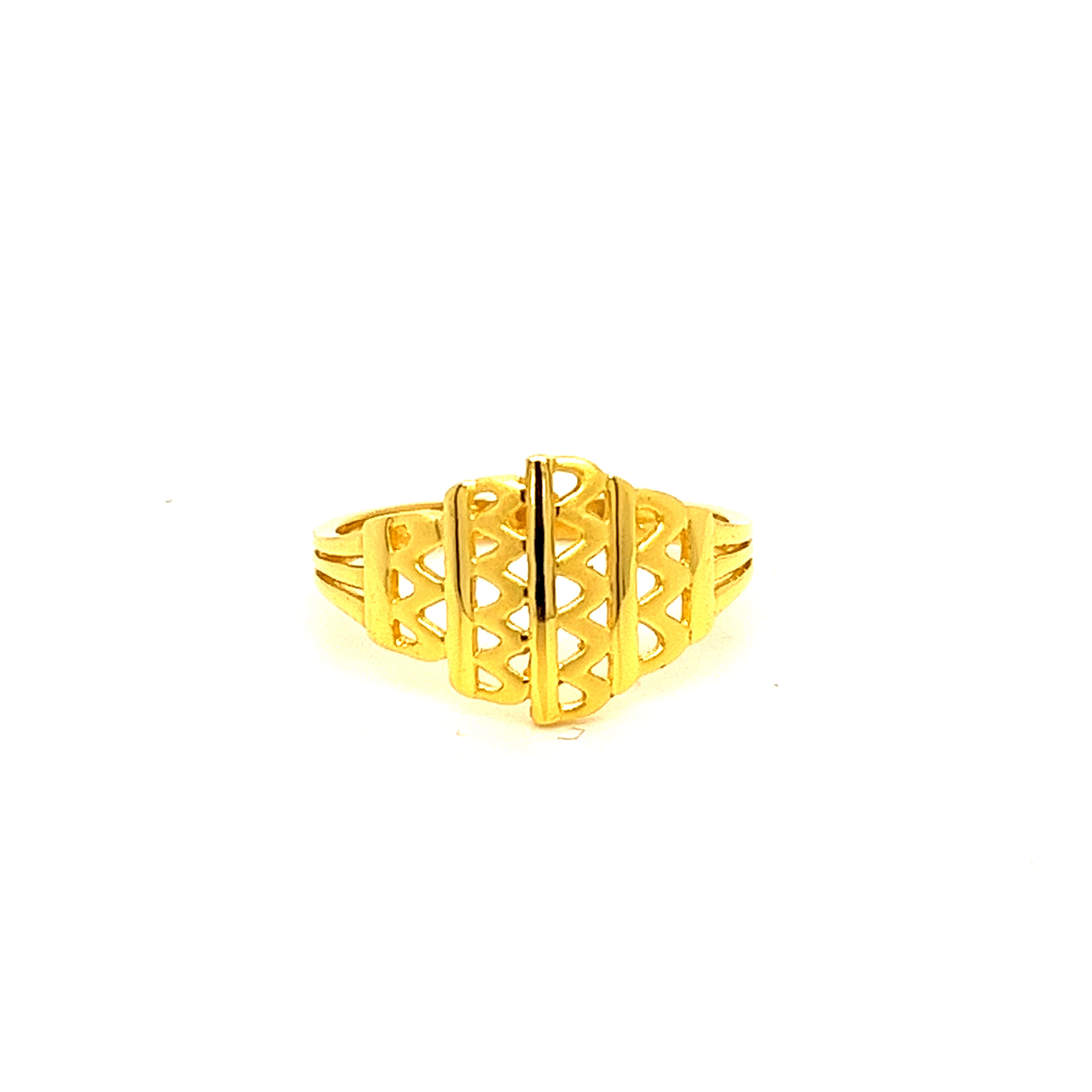 22k Gold Plain Laced Together Ring - Image 3