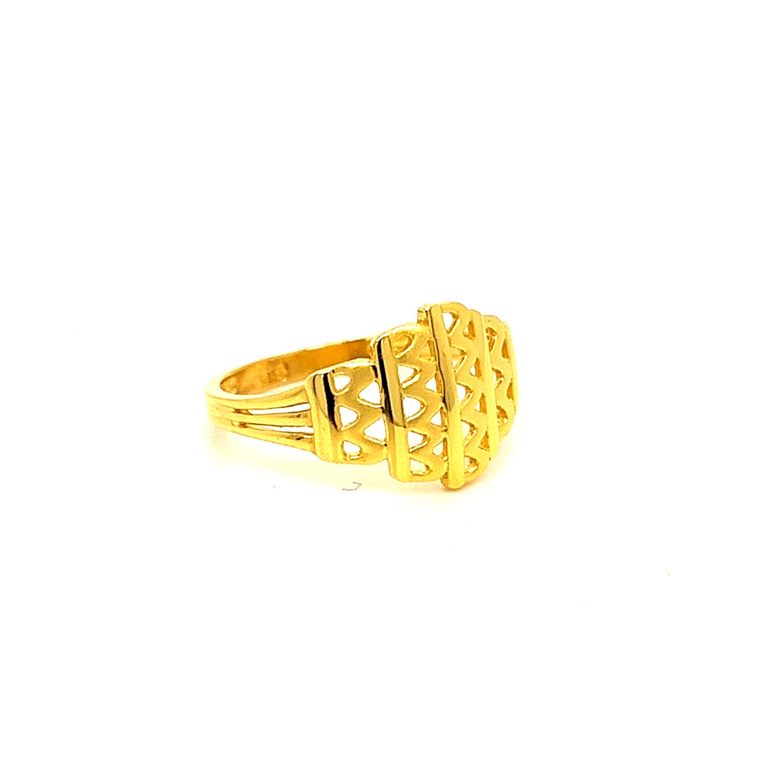 22k Gold Plain Laced Together Ring - Image 2