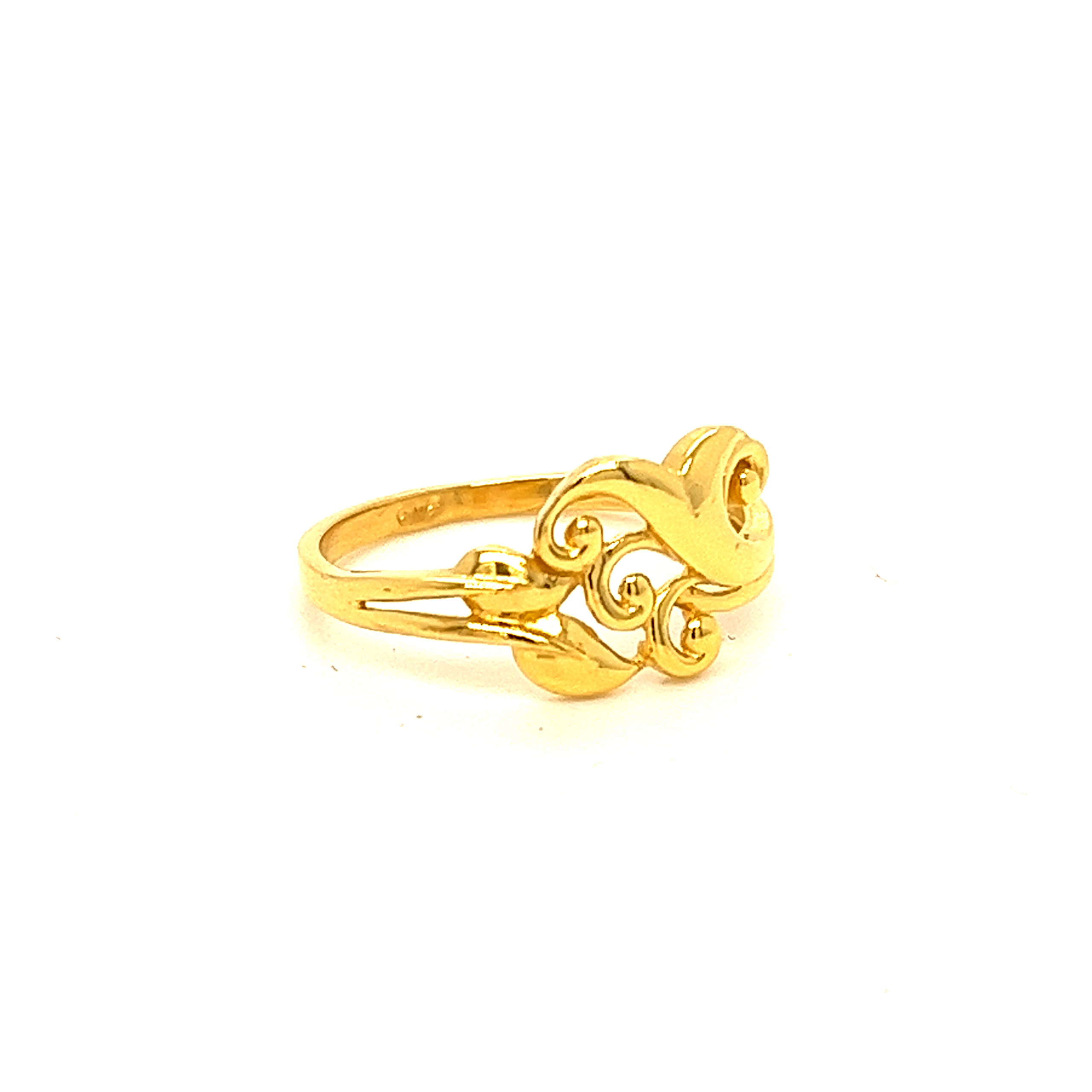 22k Gold Plain Diva Ring