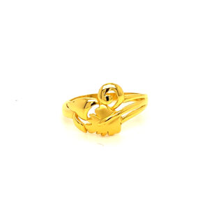 22k Gold Plain Petal Play Ring