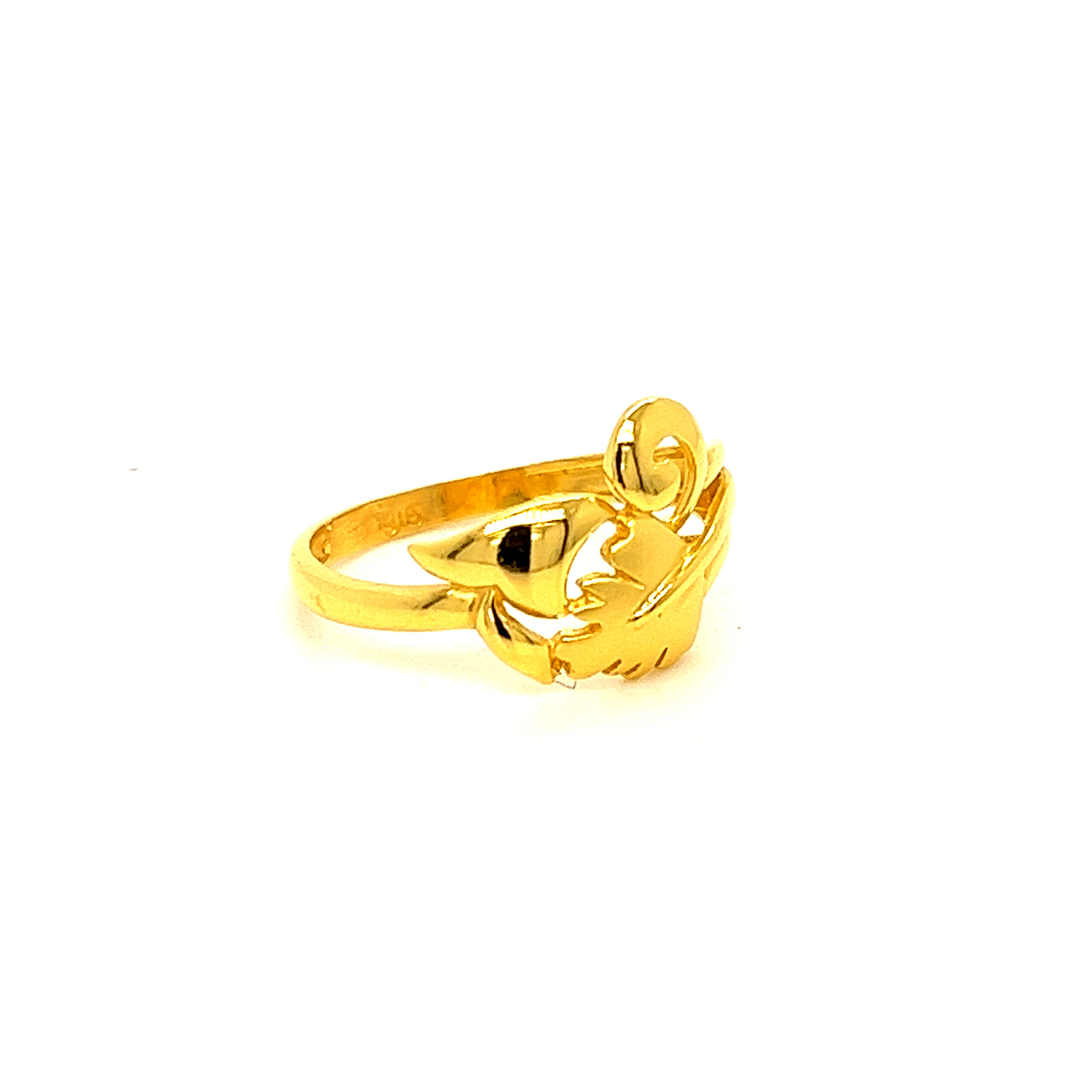 22k Gold Plain Petal Play Ring