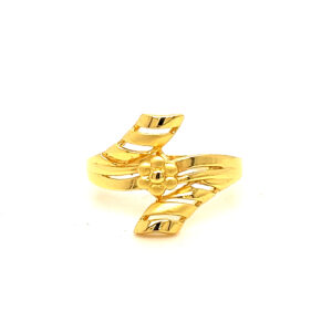 22k Gold Plain Floral Knights Ring