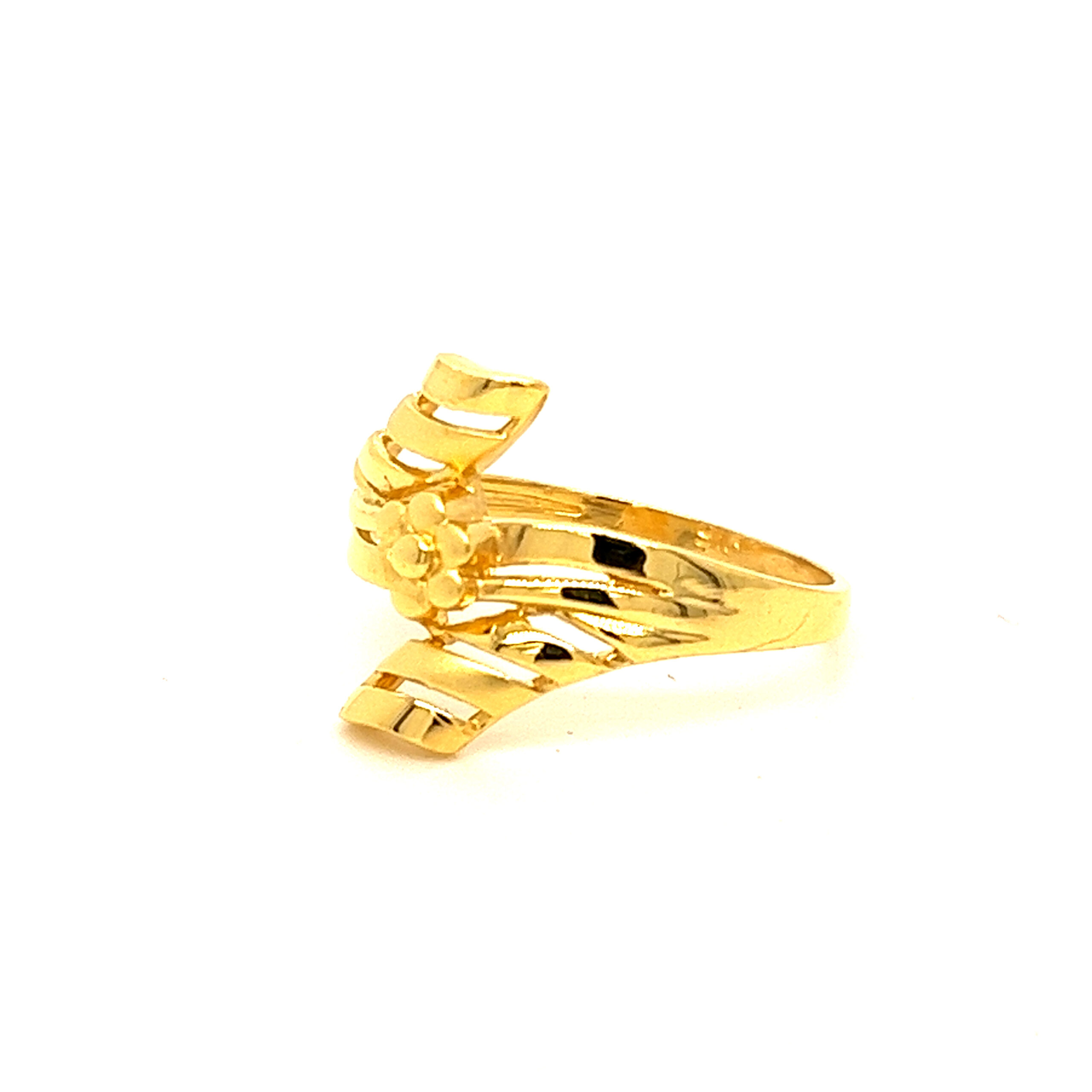 22k Gold Plain Floral Knights Ring - Image 2