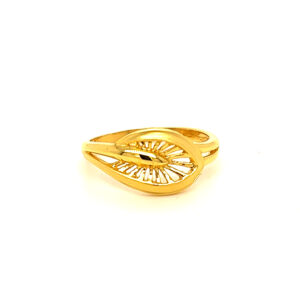 22k Gold Plain Calm Palm Ring