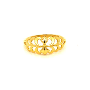 22k Gold Plain Laced Together Ring