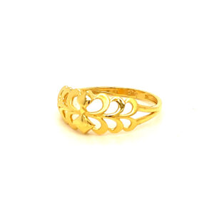 22k Gold Plain Laced Together Ring