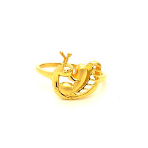 22k Gold Plain Peacock Ring
