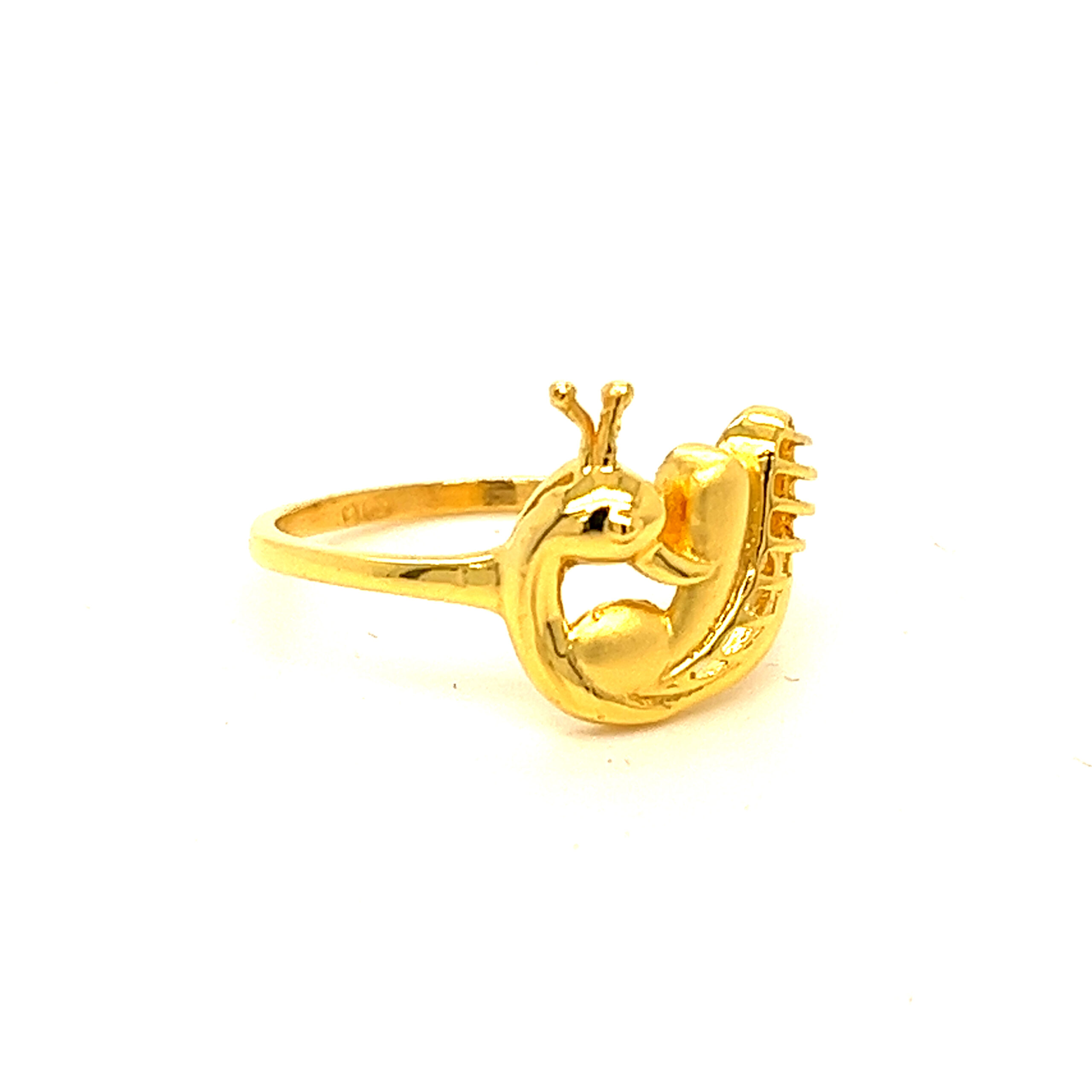 22k Gold Plain Peacock Ring
