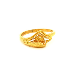 22k Gold Plain Arty Accents Ring