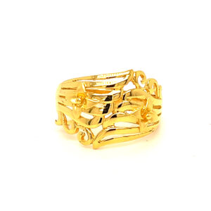 22k Gold Plain Laced Together Ring