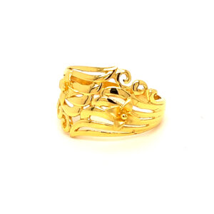 22k Gold Plain Laced Together Ring