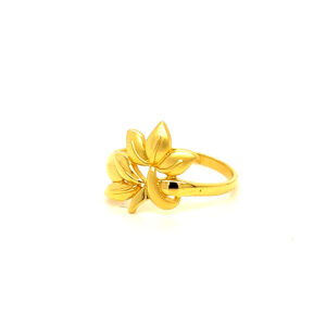 22k Gold Plain Floral Ring