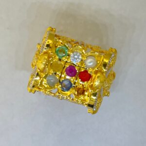 22K Gold Navratan LAXMI GOD RING