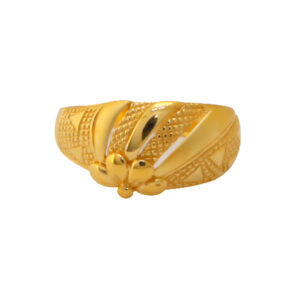 22k Gold Plain Half Flower Ring