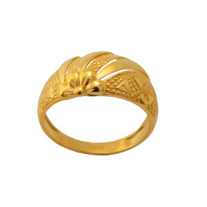 22k Gold Plain Half Flower Ring