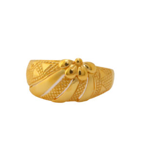 22k Gold Plain Half Flower Ring