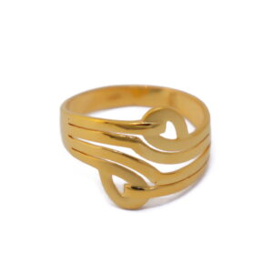 22K Gold Plain Two Loop Ring