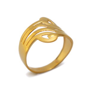 22K Gold Plain Two Loop Ring