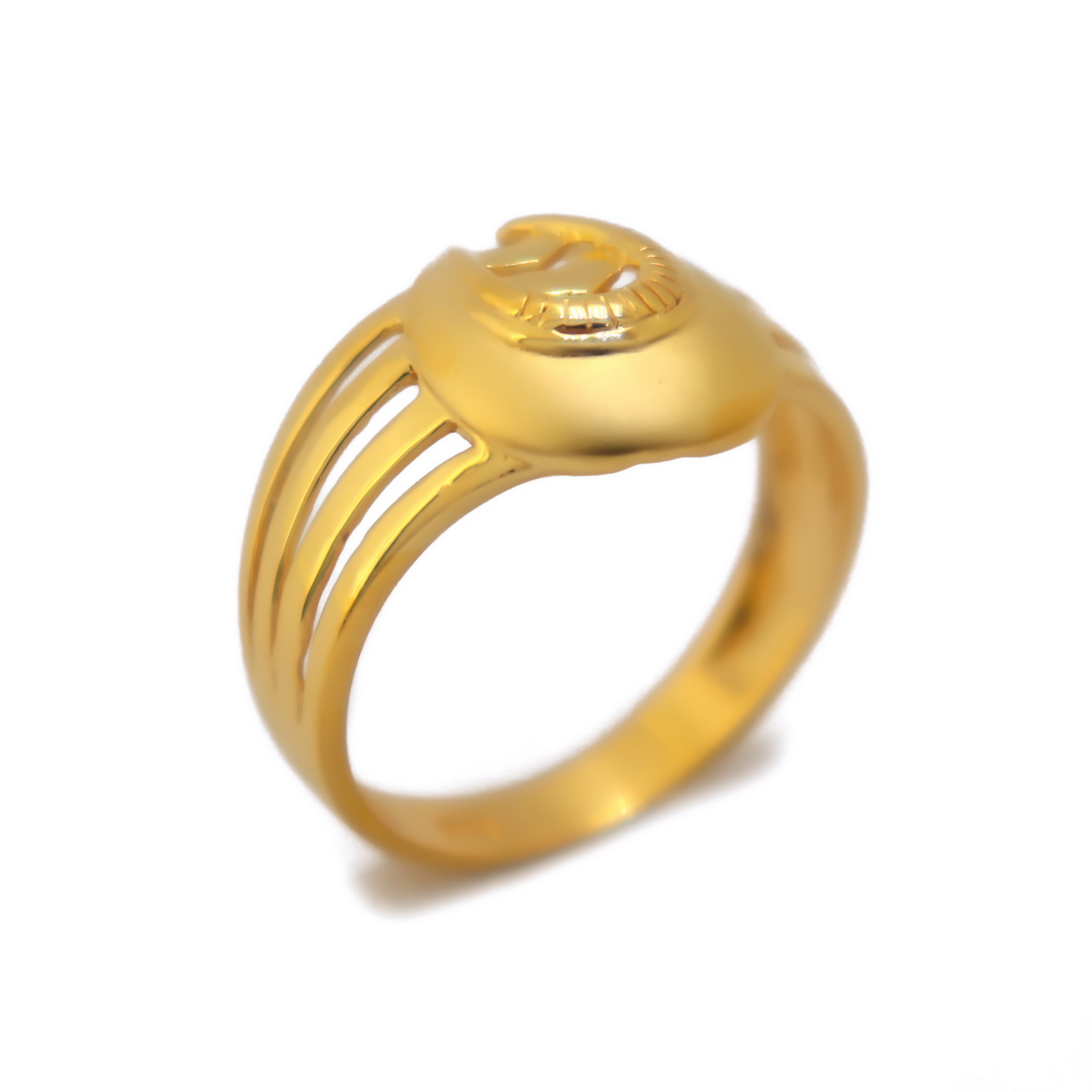 22K Gold Plain Horse Shoe Ring