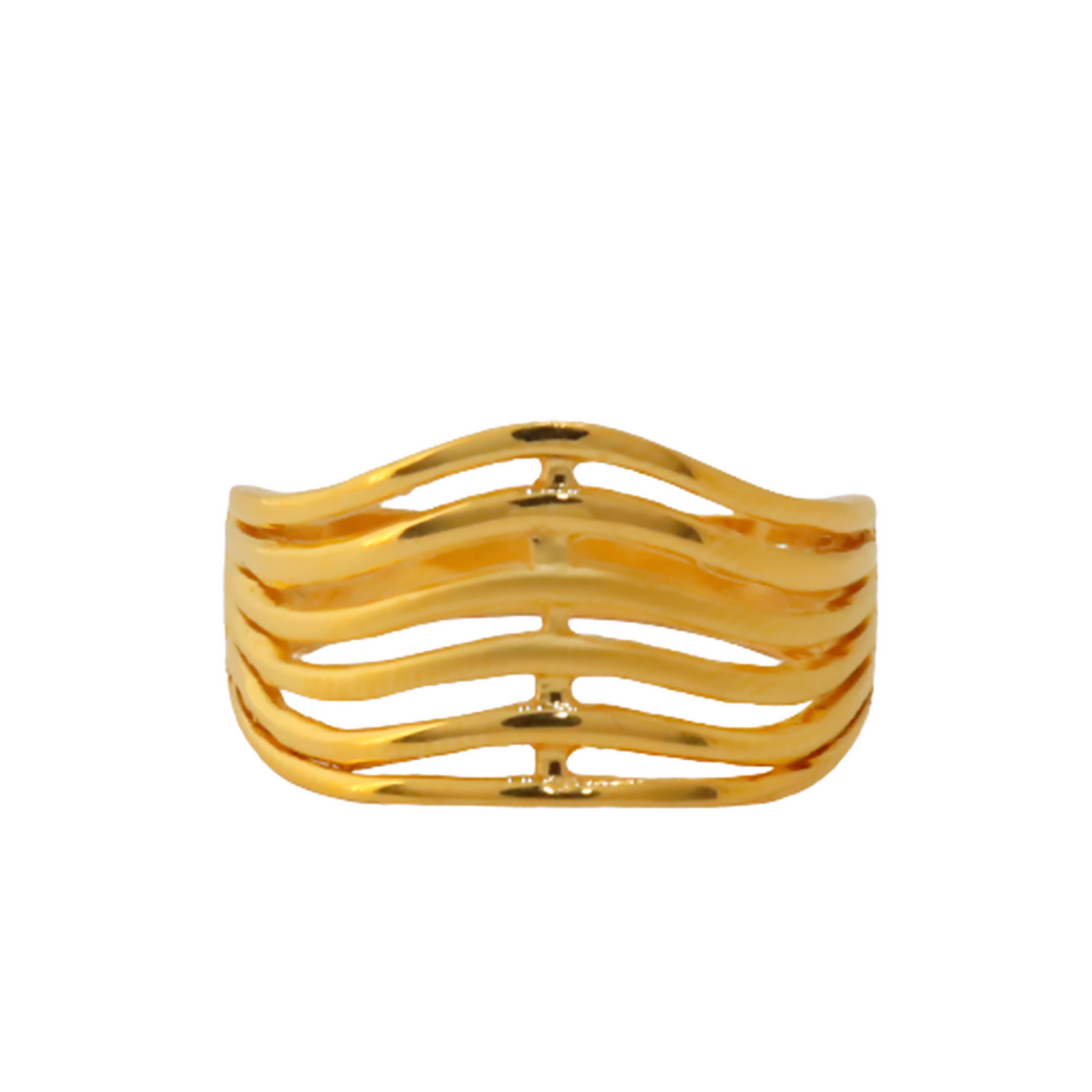 22k Gold Plain Six Line Ring - Image 2