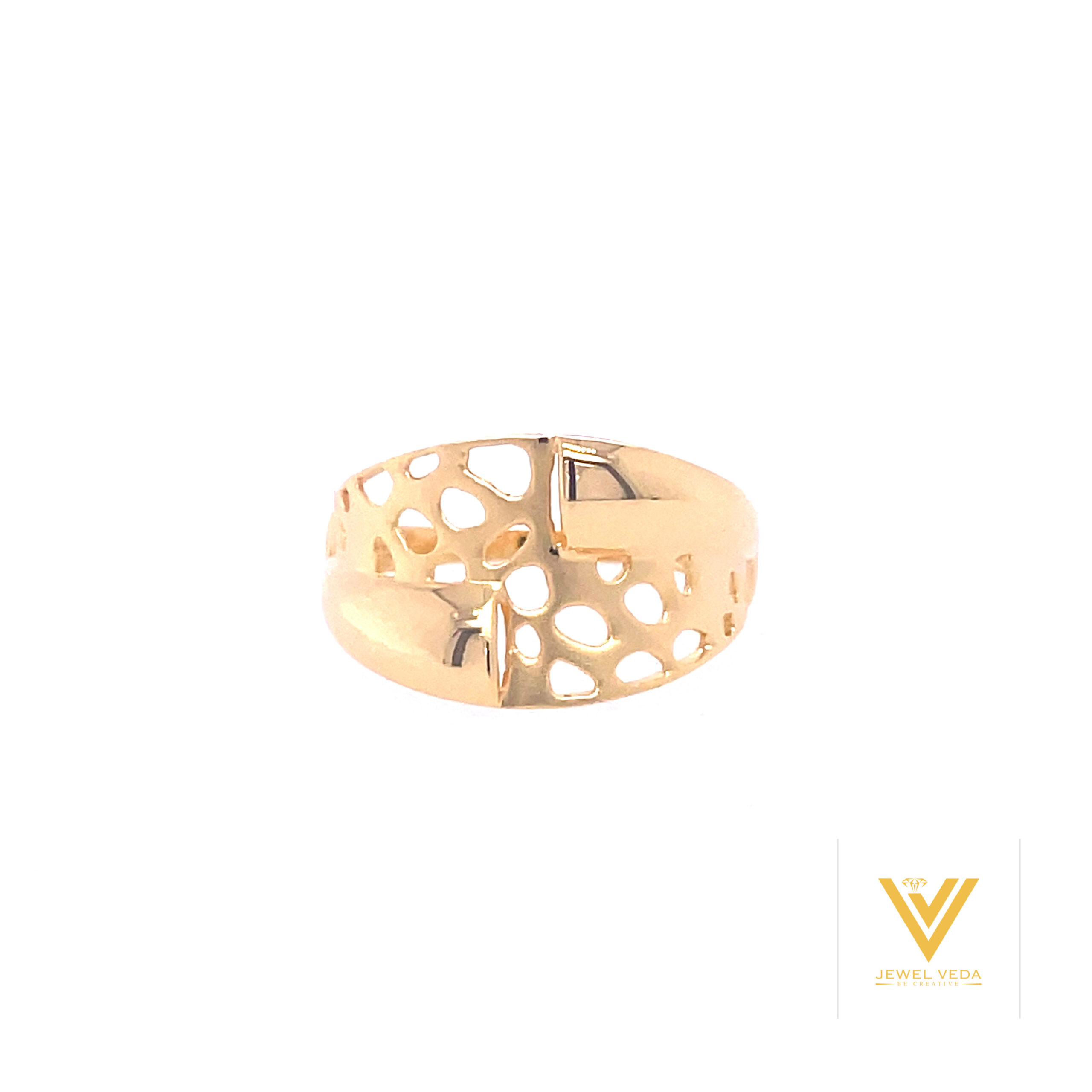 22k Gold Plain Art Deco Ring - Image 3