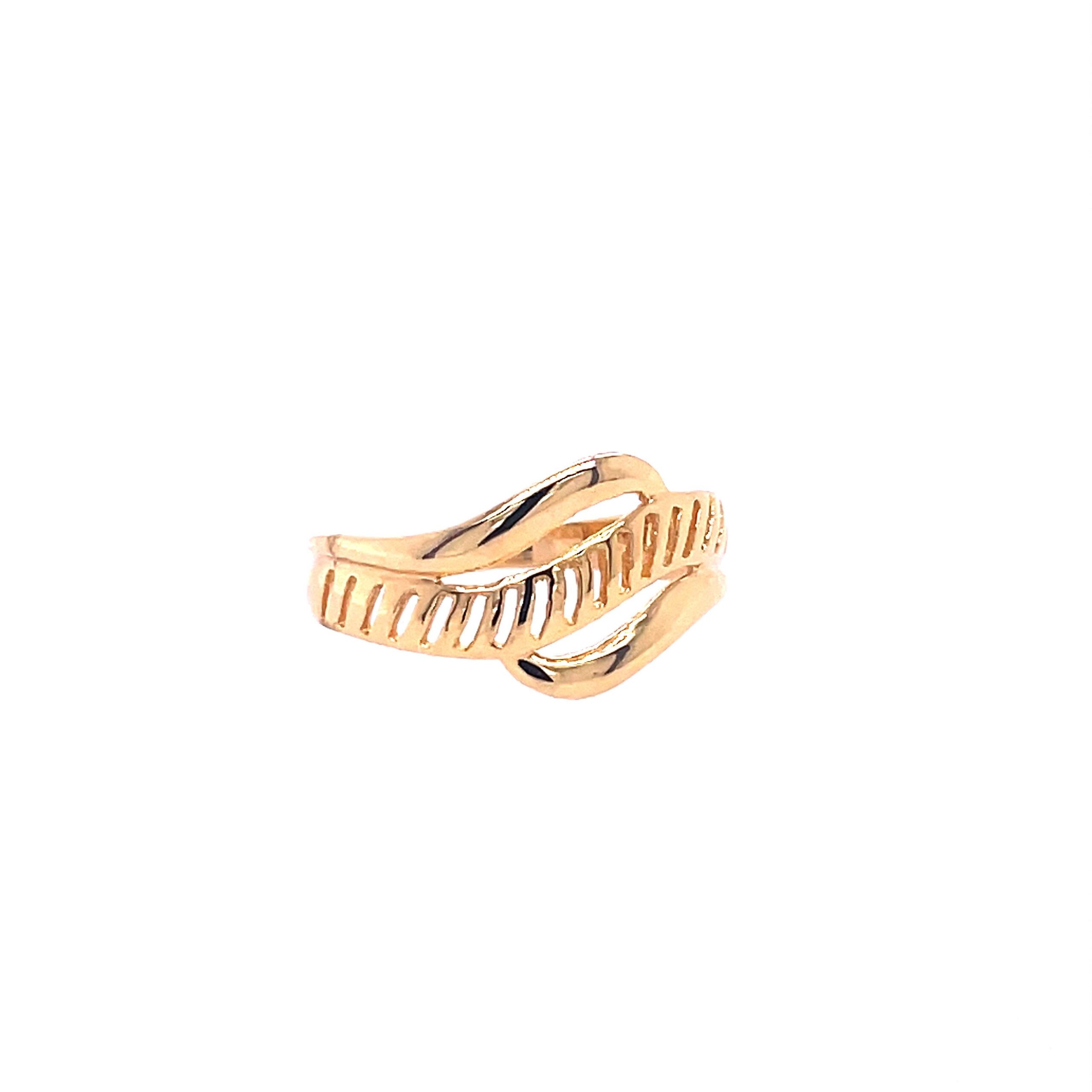 22k Gold Plain Ladder Ring