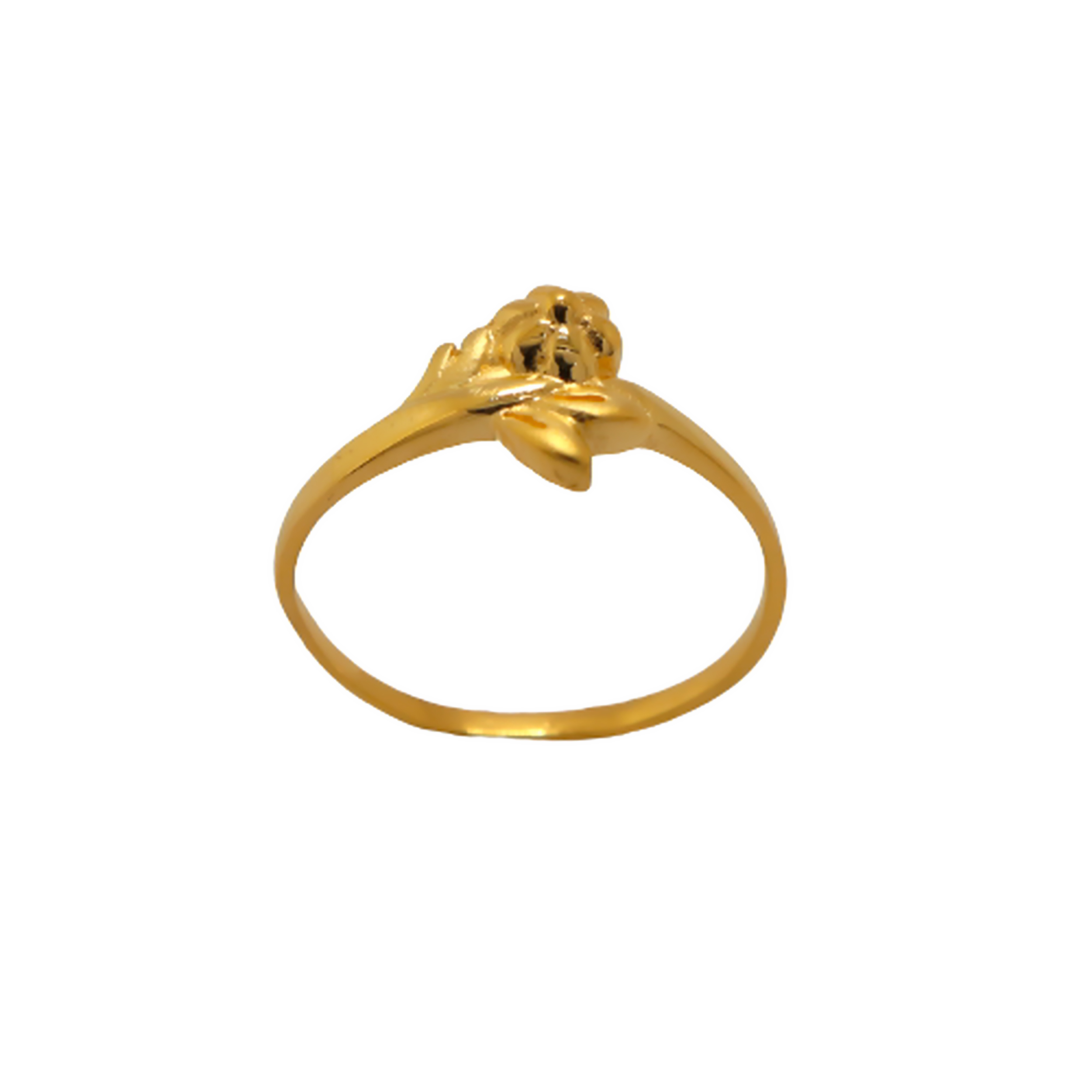 22k Gold Plain Flower n Petals Ring - Image 3
