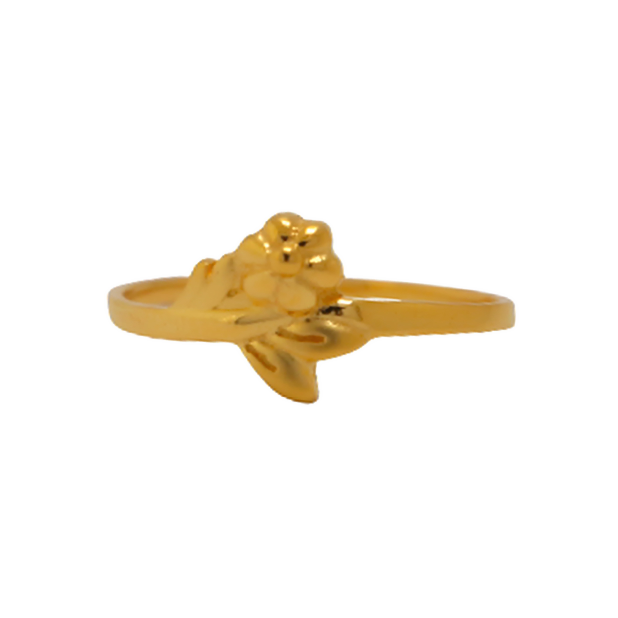 22k Gold Plain Flower n Petals Ring - Image 2
