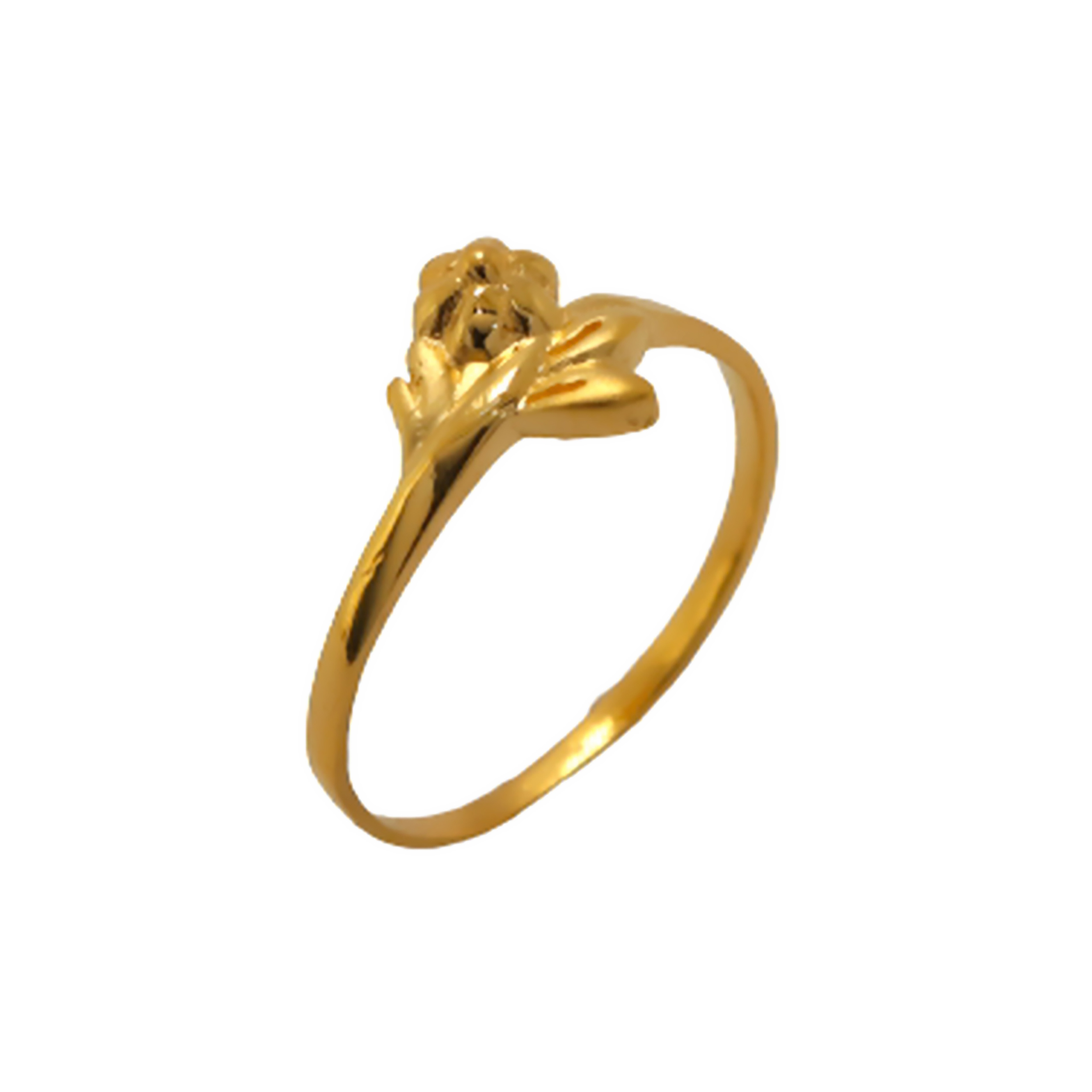 22k Gold Plain Flower n Petals Ring