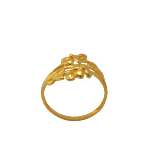22k Gold Plain Two Flowers Ring