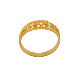 22k Gold Plain Bar Code Ring
