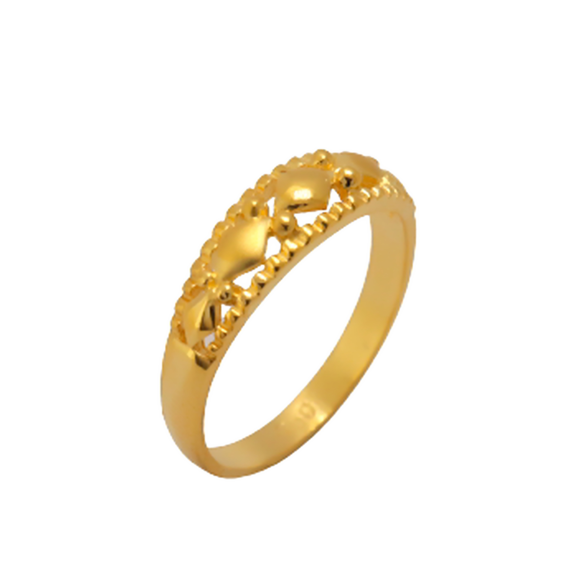 22k Gold Plain Bar Code Ring