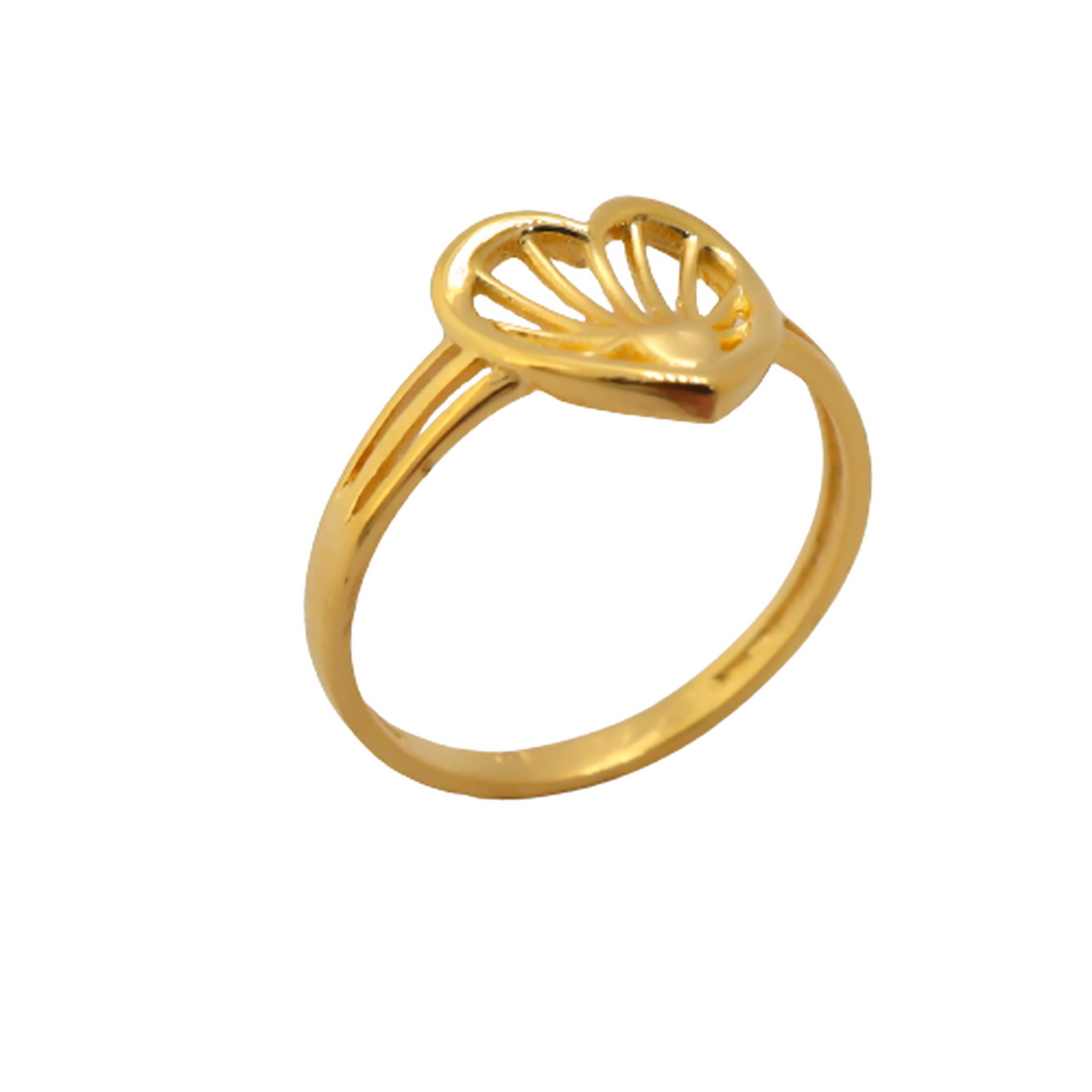 22k Gold Plain Heart Ring - Image 3