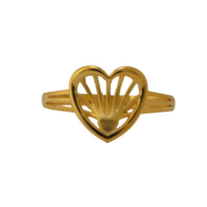 22k Gold Plain Heart Ring