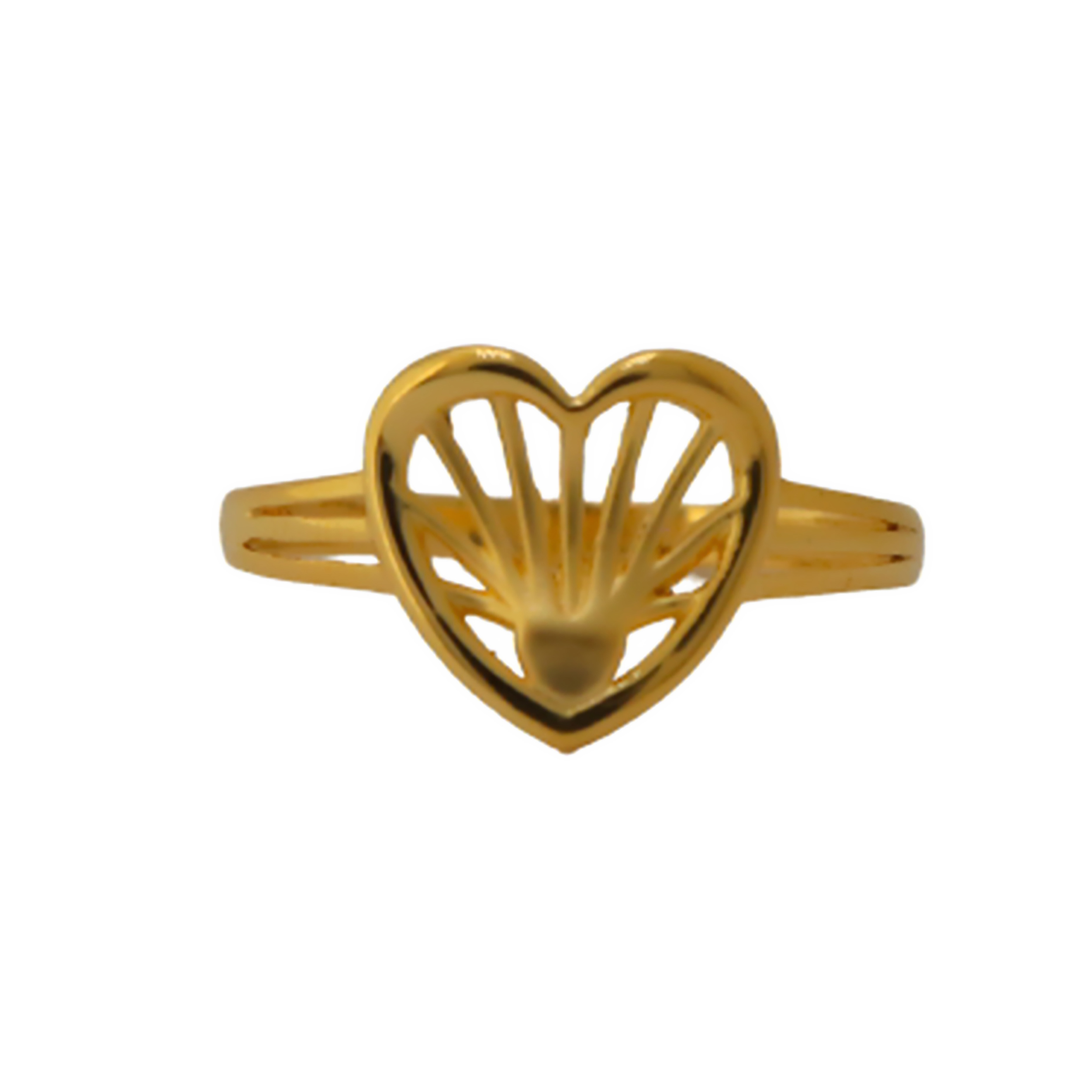 22k Gold Plain Heart Ring - Image 2
