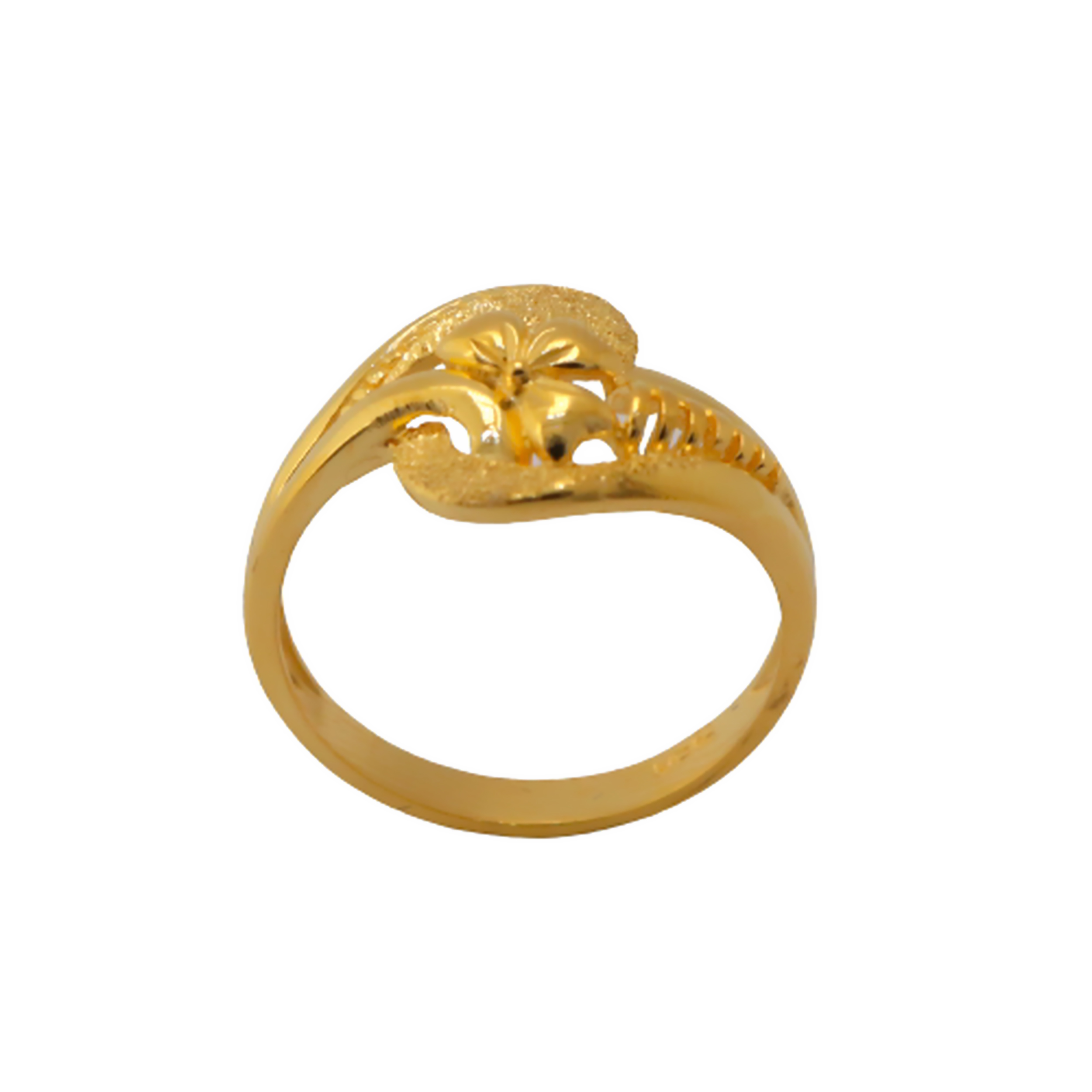 22k Golden Flower Plain Ring - Image 3