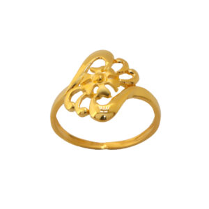 22k Gold Plain Floral Ring