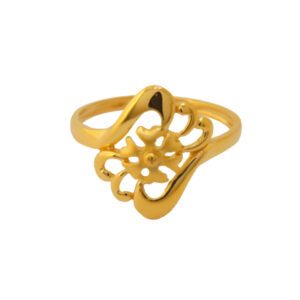 22k Gold Plain Floral Ring