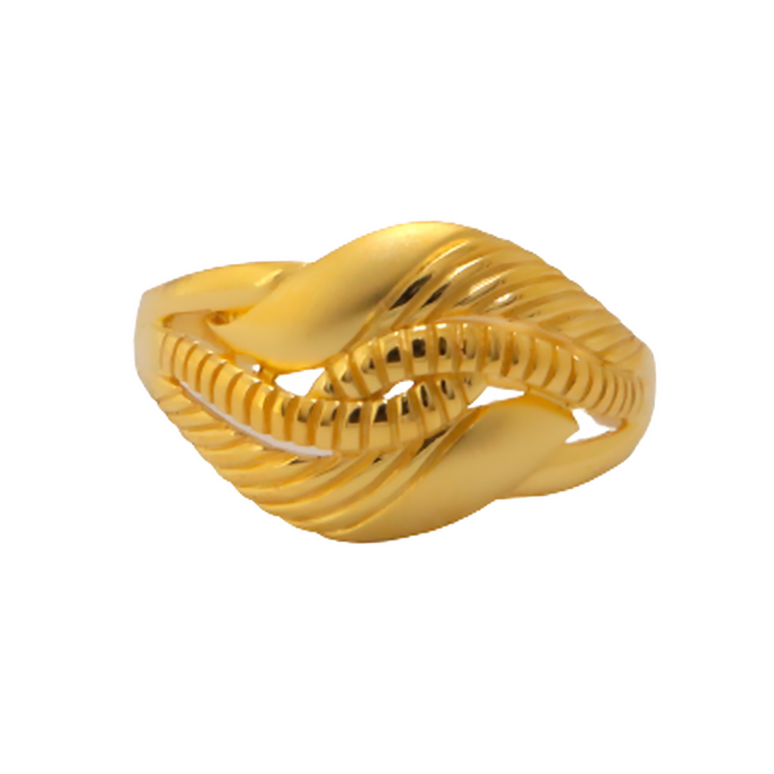 22k Gold Plain Fresh Bloom Ring - Image 3