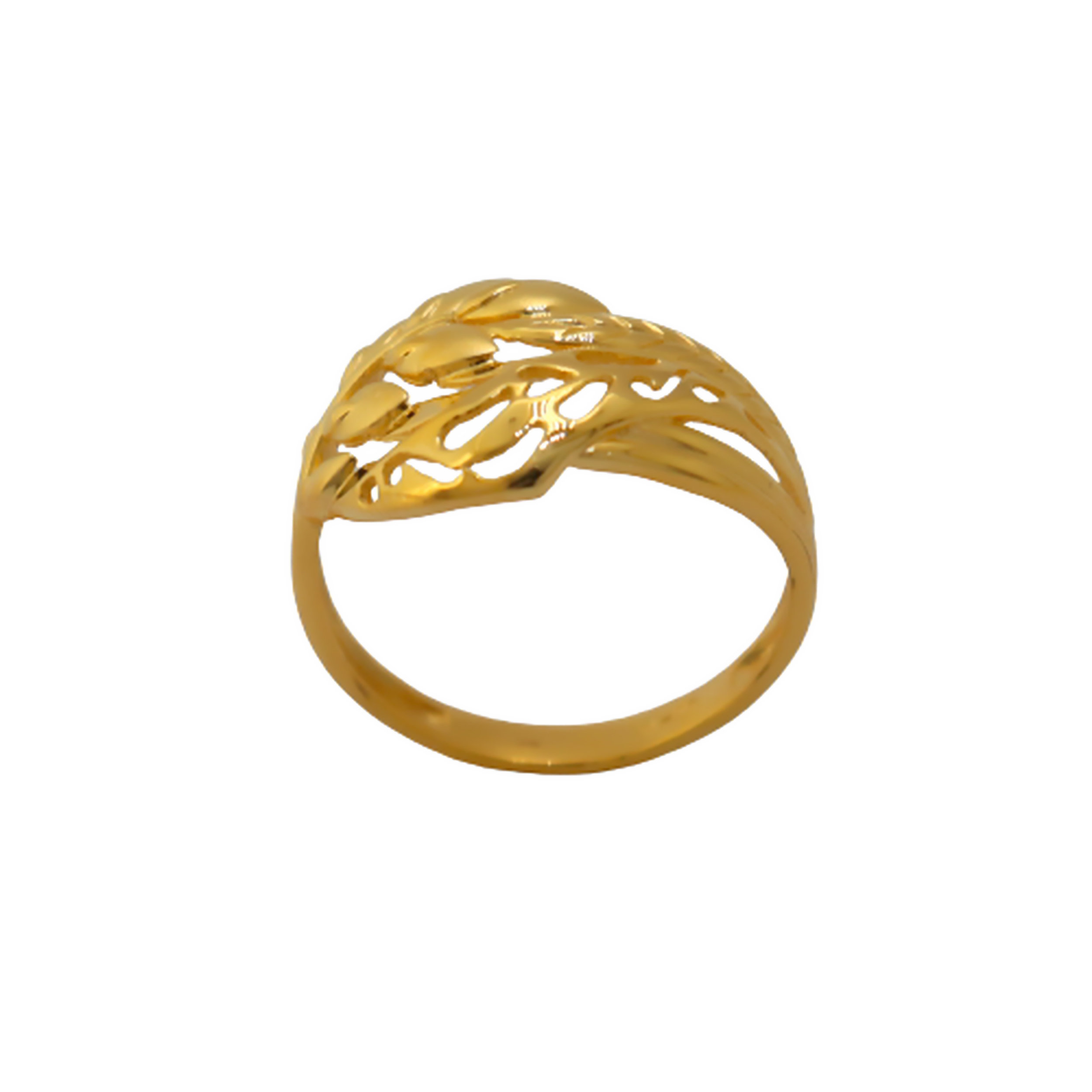 22k Gold Plain Blossom Lush Ring - Image 3