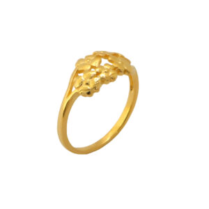 22k Gold Plain Floral Charm Ring