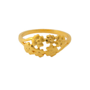22k Gold Plain Floral Charm Ring
