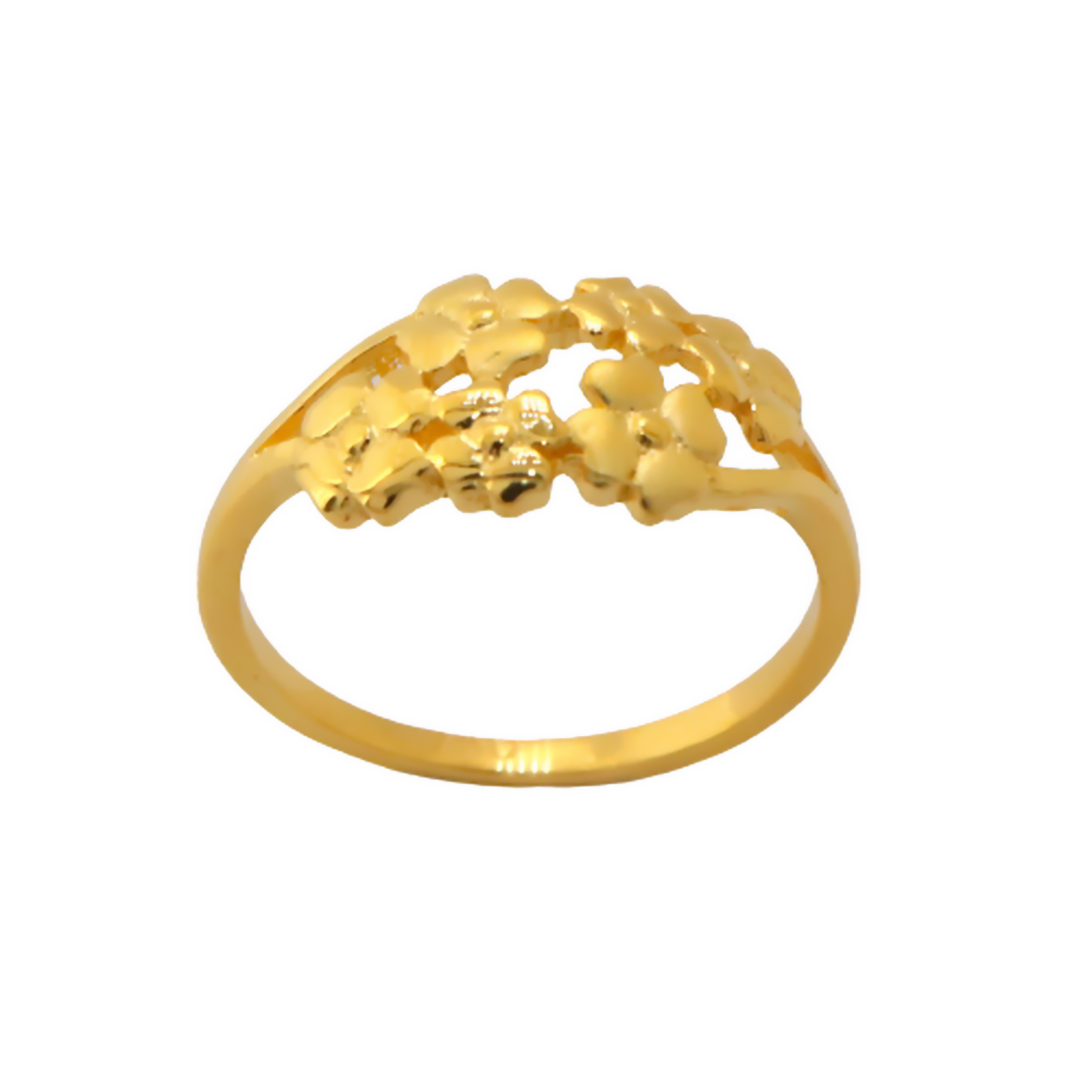 22k Gold Plain Floral Charm Ring