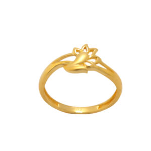 22k Gold Plain Shimmer Ring