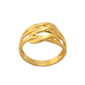 22k Gold Plain Layered Ring