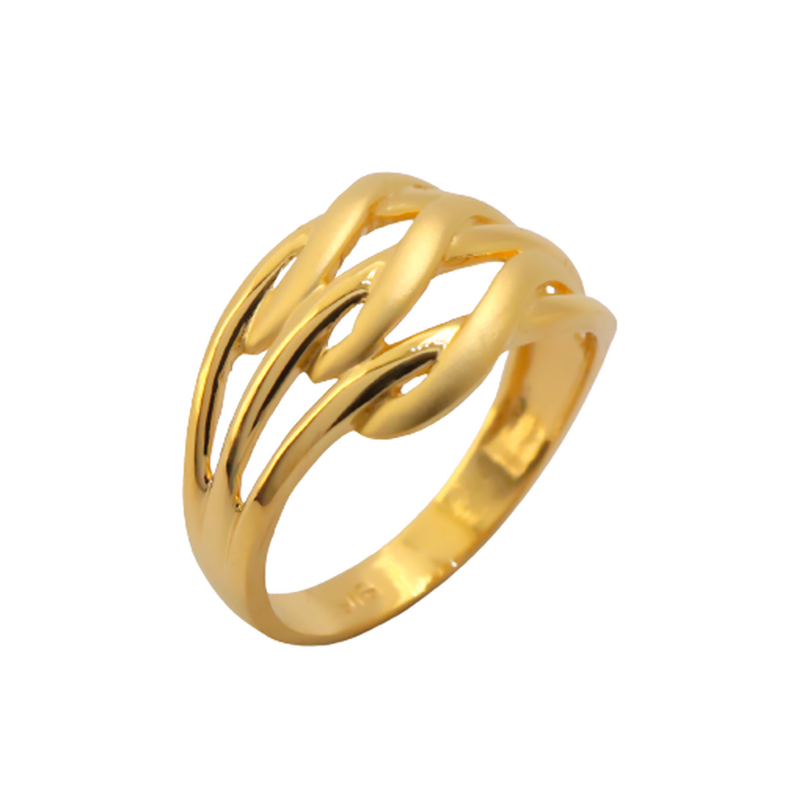 22k Gold Plain Layered Ring
