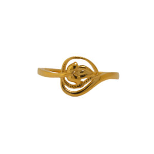 22k Gold Plain Leaf Ring